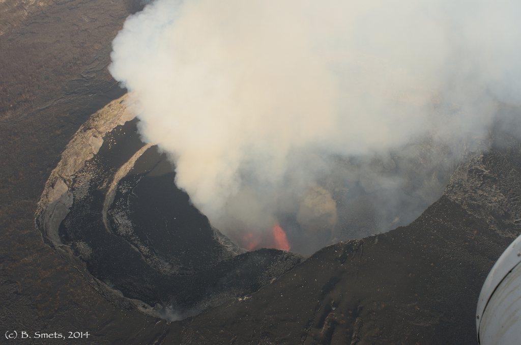 Figure 4: Photo of lava fountaining activity taken from helicopter on 1st July 2014. Photo (c) B. Smets, RMCA.